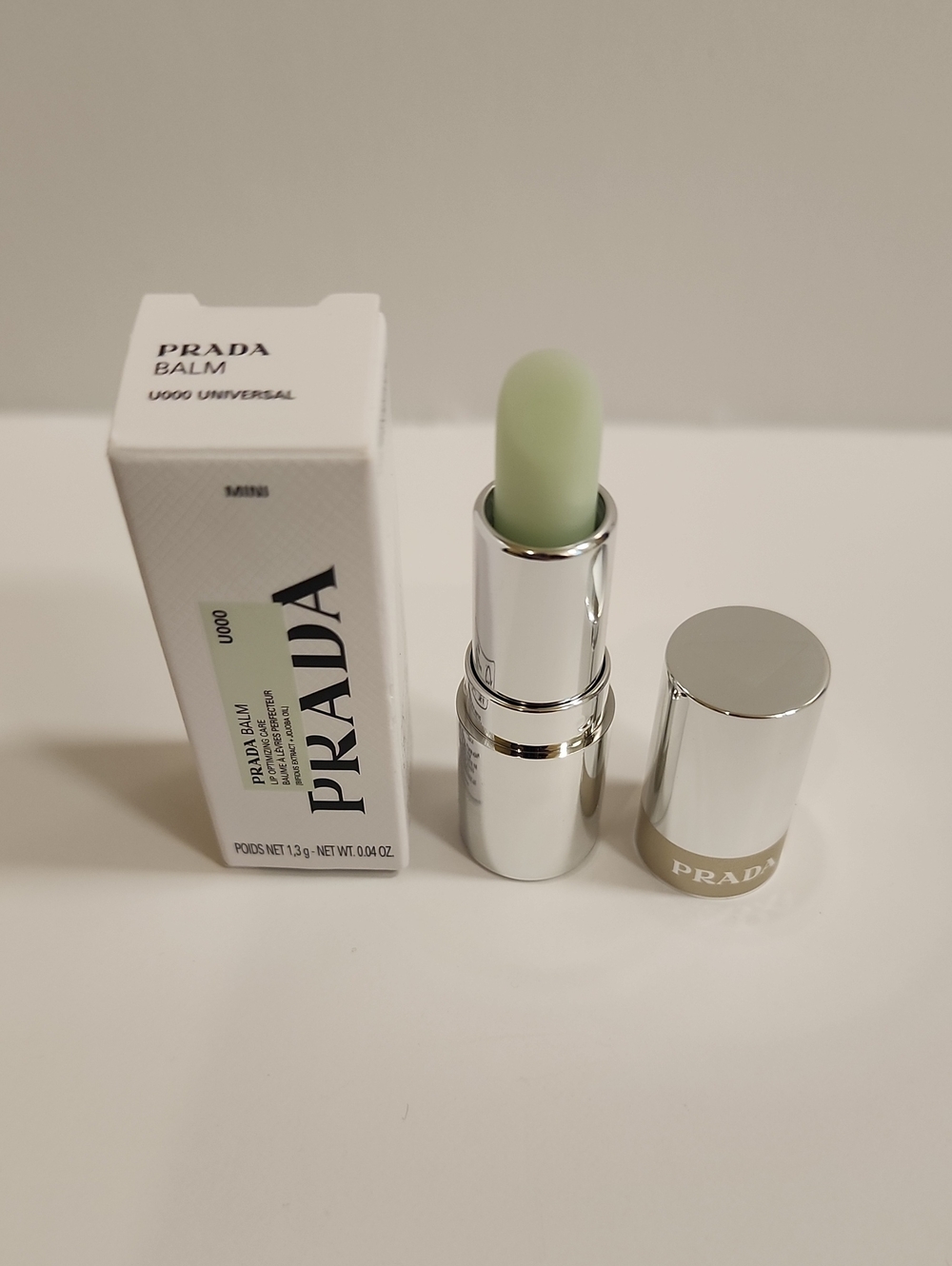 Prada Mini Balm Lip Treatment — Pale Mint Green